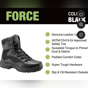 Interceptor Mens Tactical Work Boots. Leather size 10.5